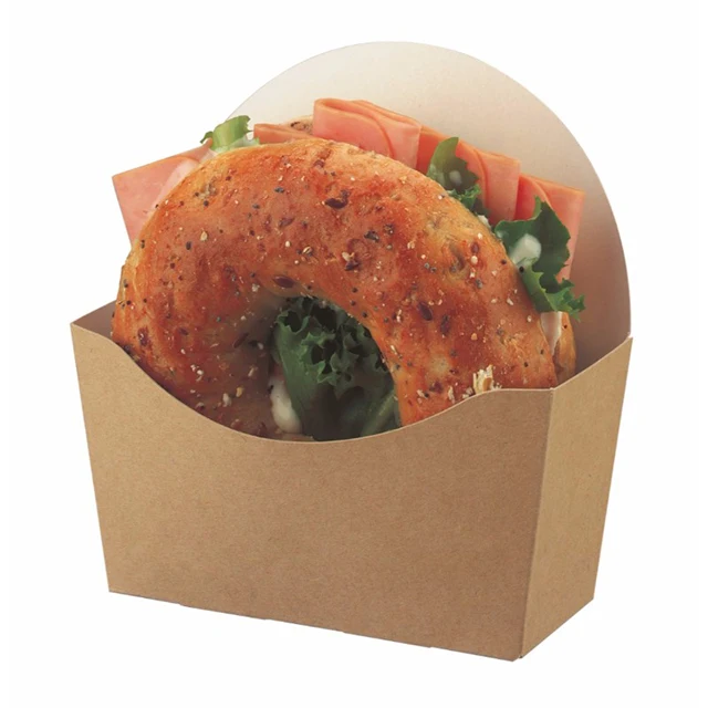 Custom design food grade take away bagel cardboard box packaging
