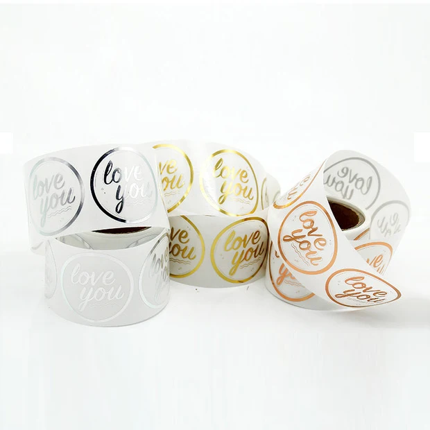 Custom Printing Circle Transparent Silver Gold Sticker Logo Label Self adhesive PP Rose Gold Foil Stickers