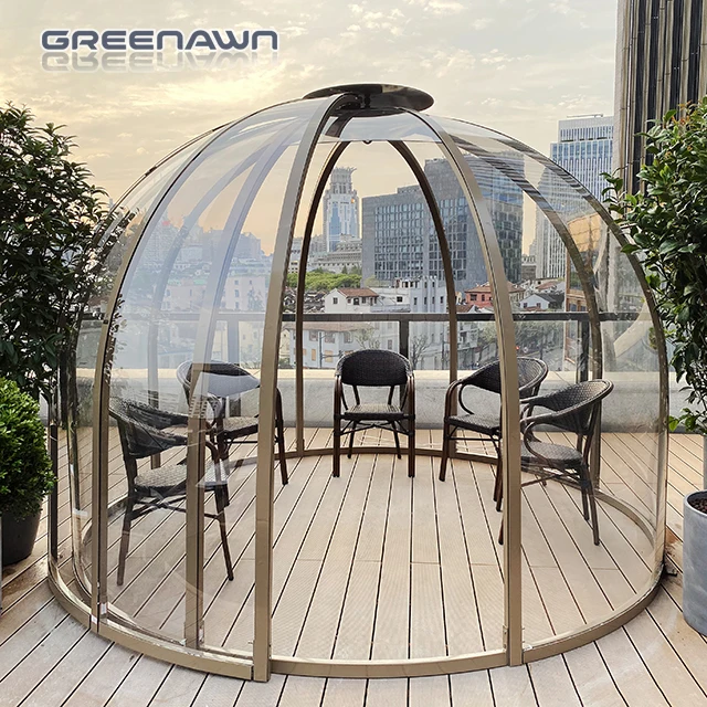 Custom Transparent Intelligent Rotating Star Room 5m x 3m Dome Home Bubble Tent For Cafe/ Resorts/ Vilas/ Camping