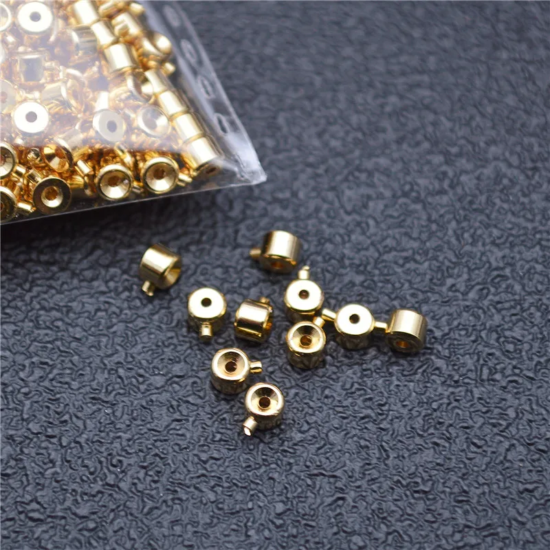 High Quality  Jewelry Making Craft Findings DIY Gold Platinum Crimp End Beads Stopper