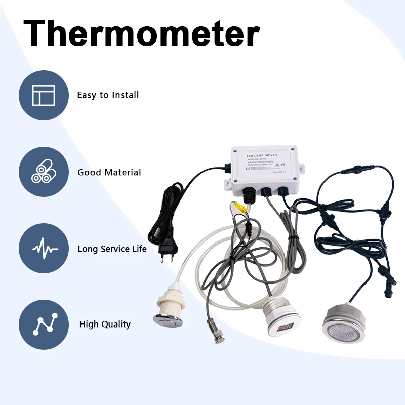 New Digital Spa Tub Thermometer System with LED Spa Light ABS Material Customizable OEM & ODM for Industrial Usage