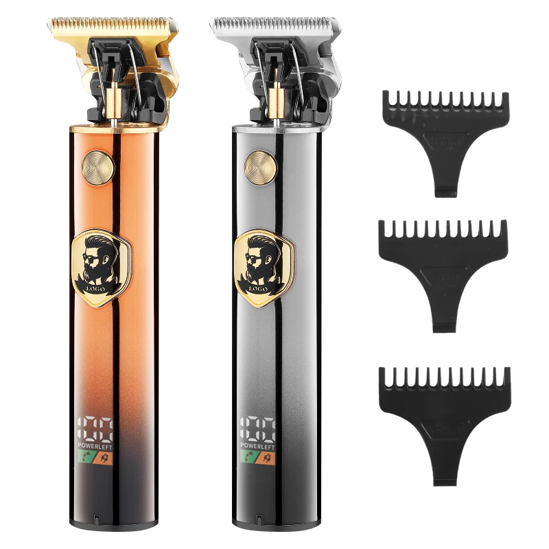Professional Orange Beard Man Electric Clipper LCD USB Chargeable Oil-head Hair Trimmer Clippers