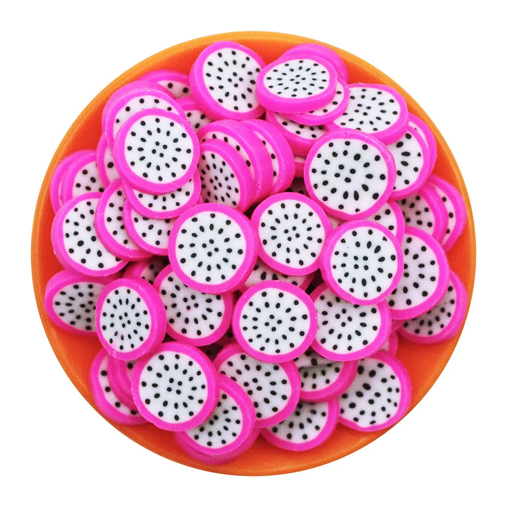 500G Fruit Dragon Fruit Polymer Clay Sprinkles Slices For Slime Filler DIY Clay Crafts Decoration Nail Art