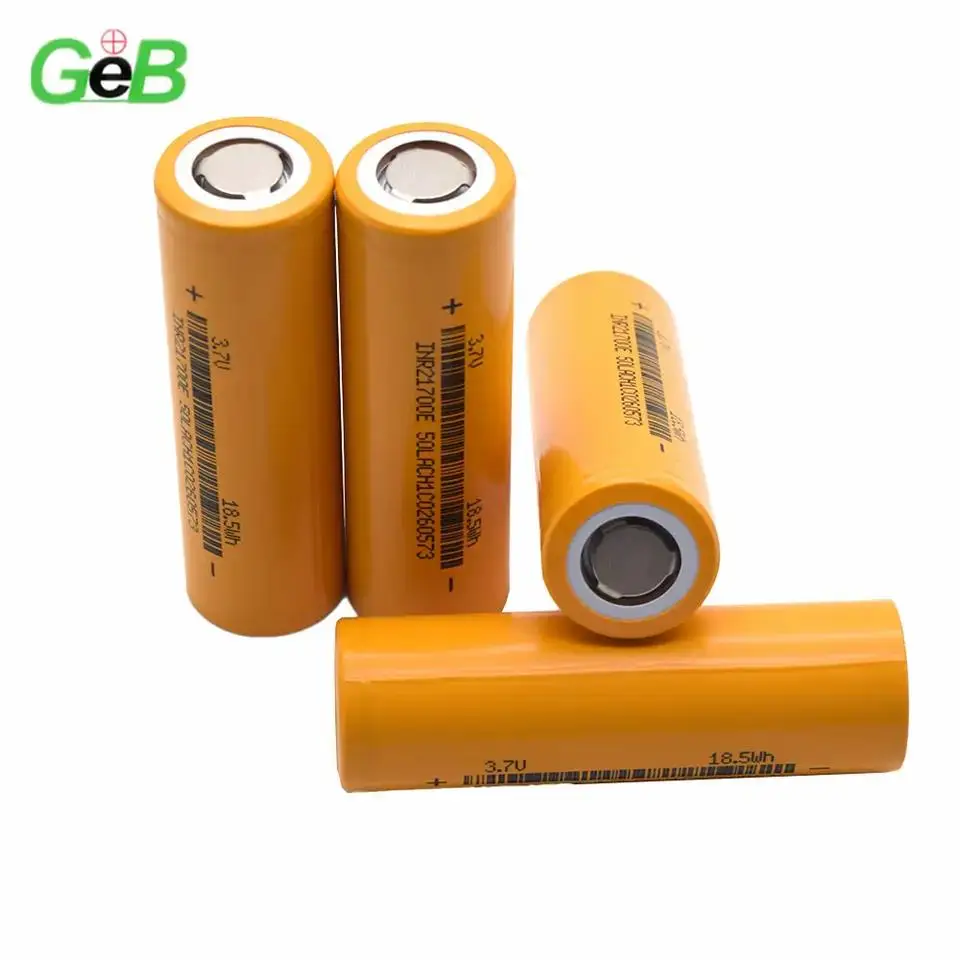 GEB  Factory hot sale customization battery rechargeable lithium ion battery cell 3.7 v 21700 battery 18.5wh cylinder