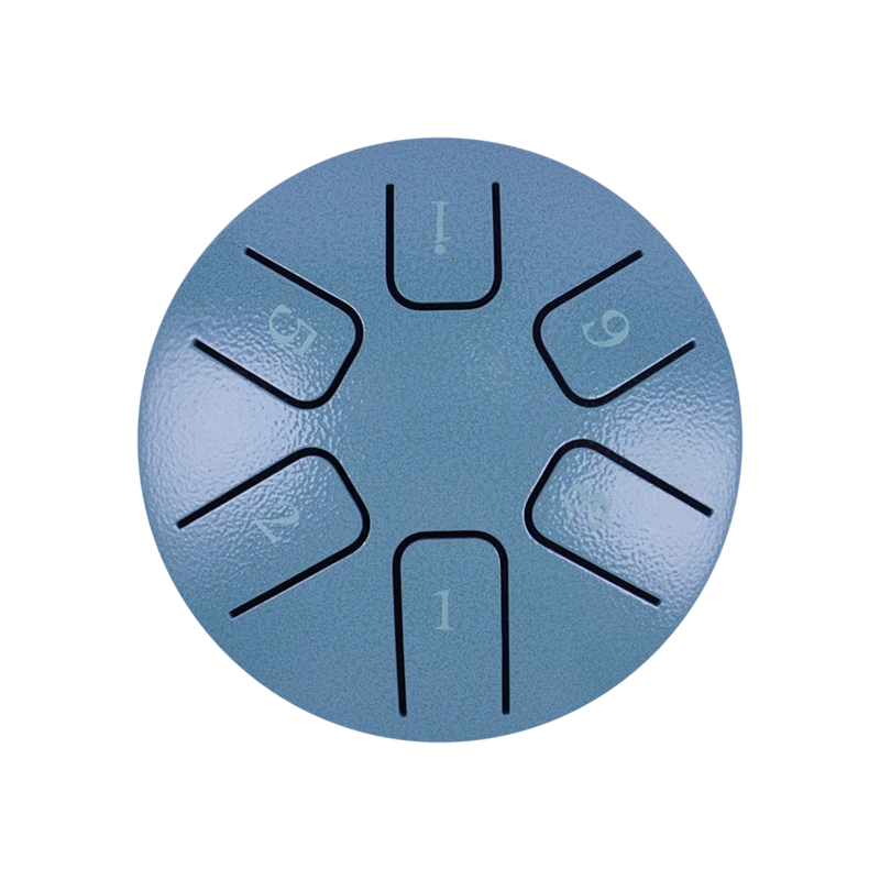 2023 new design 3.8 inch 6 tongue moss blue  hank drum balmy mini steel tongue drum