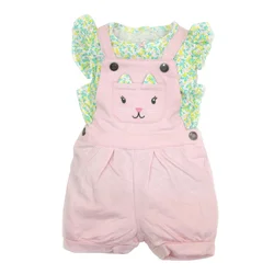 Fashion Design 2PCS Baby Romper Overalls Summer Cotton Jumpsuit Wholesale Baby Clothes With T Shirt Set