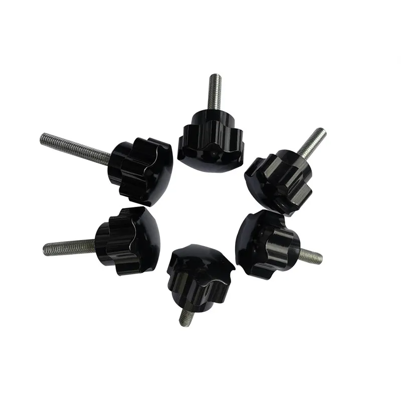Round Head Thumb Knob Screw M4M5M6M8M10 Male Threaded Star Shape Clamping Screw Plastic Head Thumb Screw