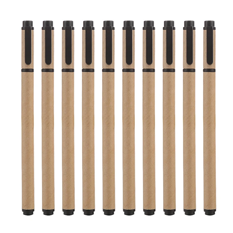 Supplies Stationery 0.5mm Personalized Eco Pens Black Ink Kraft Paper Shell Gel Pen