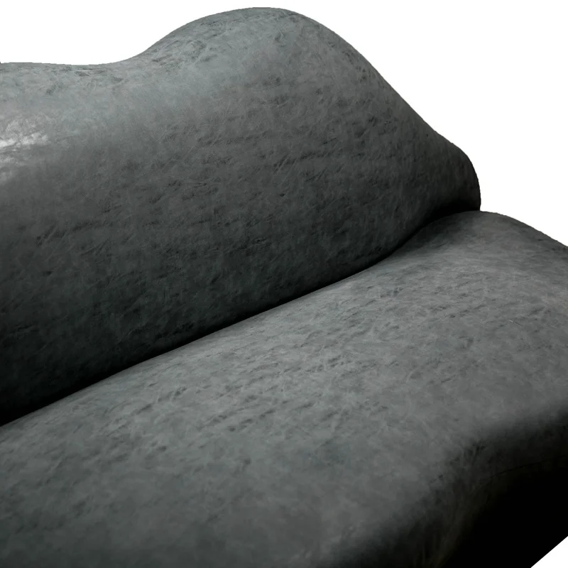 Characteristic Lip Black Leather Bedroom Furniture Sofa At Home