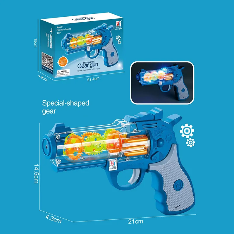 Wholesale New Design Children Transparent Gear Cheap Realistic Toy Revolver Gun Toy Guns simulation Look Real