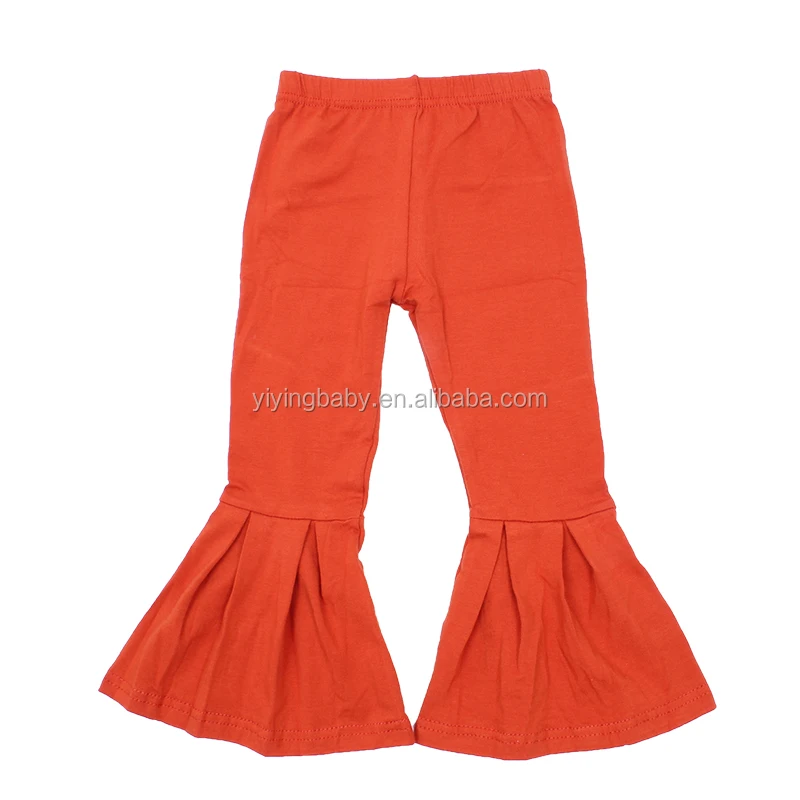 Multi-colors Baby Autumn Leggings Solid Cotton Flare Pants For 0-12 Years Girls Casual Breathable Bottoms For Kids