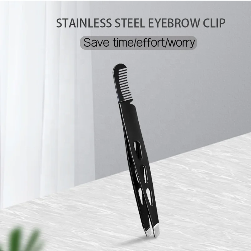 Wholesale Manufacturer Stainless Steel Eyebrow Tweezers Set With Comb