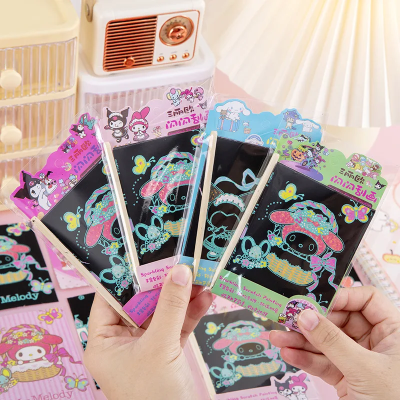 2024 High Quality Modern Handmade Artwork child 24pcs random magic art scratch card painting card