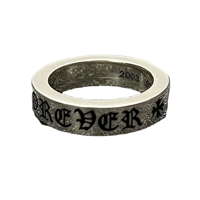 Vintage Eternal Heart Ring FOREVER European and American Gothic Small Hip Hop Ring Classic