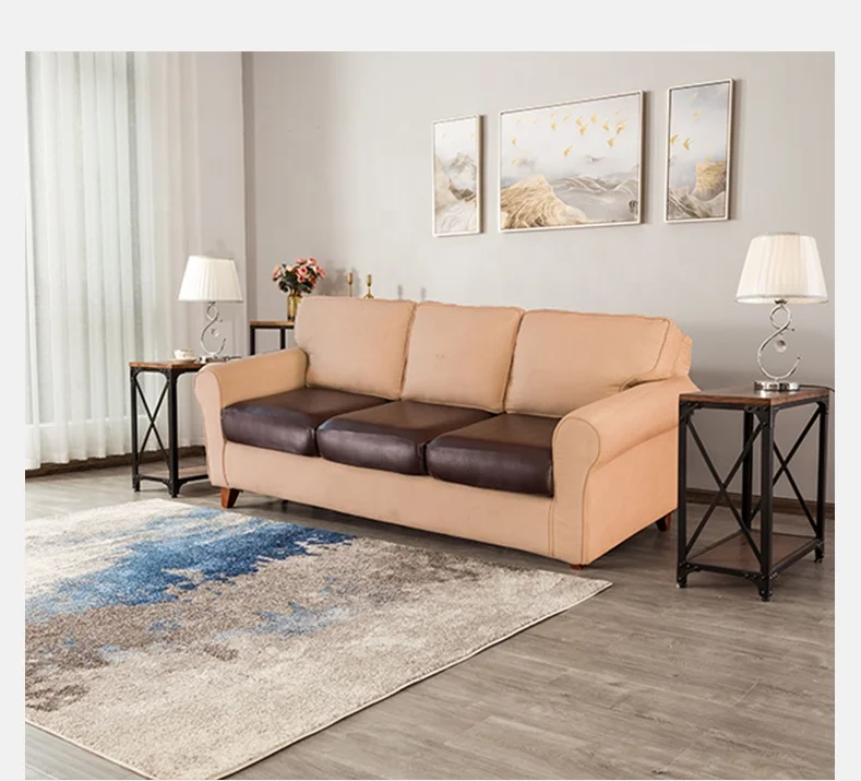 Sure Fit 3 Cushion Protective Brown Color Waterproof Sofa Slipcover Wholesale Strech Pu Sofa Spanx Cushion Cover for Home