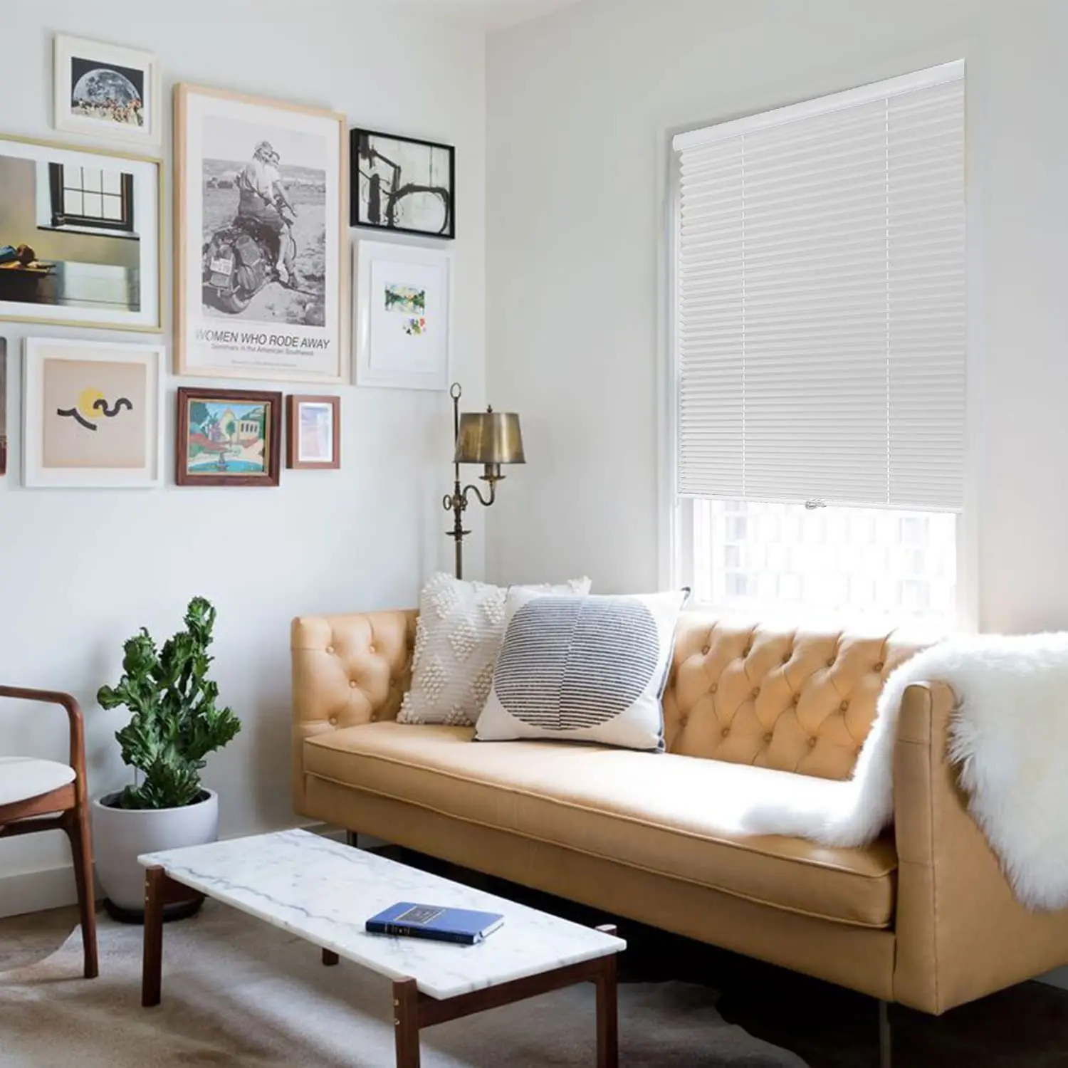 White Bali Blinds Cordless Light Filtering Cellular Shade Pleated Shade and Blinds