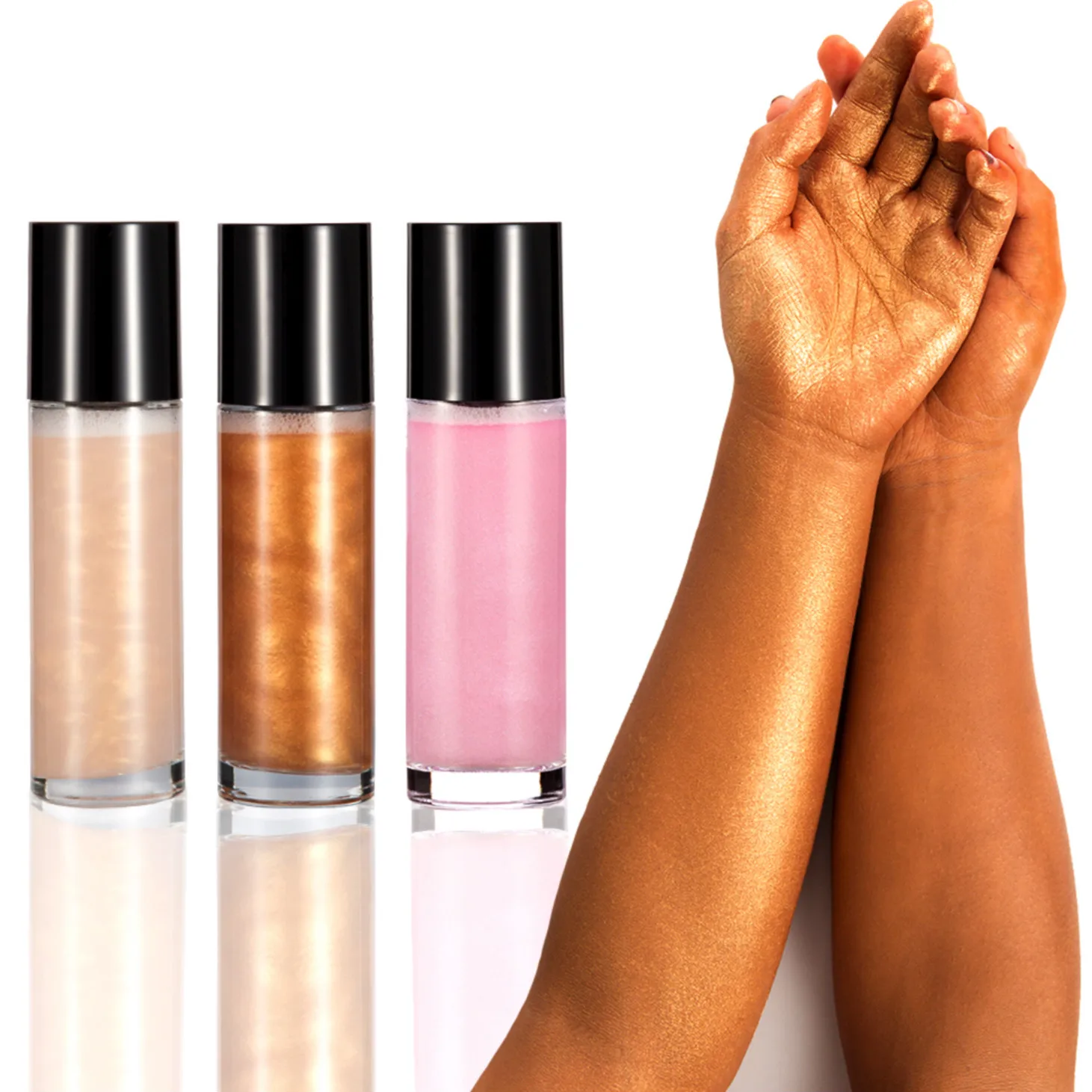 4 color face body highlighter spray shimmer glitter highlighter makeup spray custom logo gold shimmer spray liquid highlighter