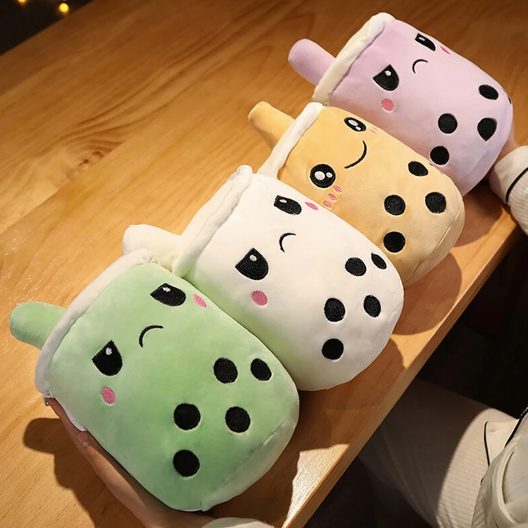 Custom boba milk tea plush toy pearl milk tea cup stuffed toy
