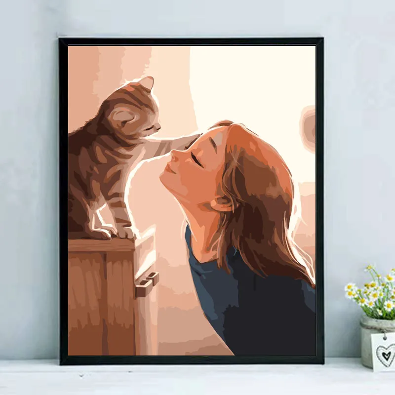 Crafts Painting By Numbers Flower Kit On Canvas Flower Picture Oil Painting Living House Wall Art Home Decor Room Accessories