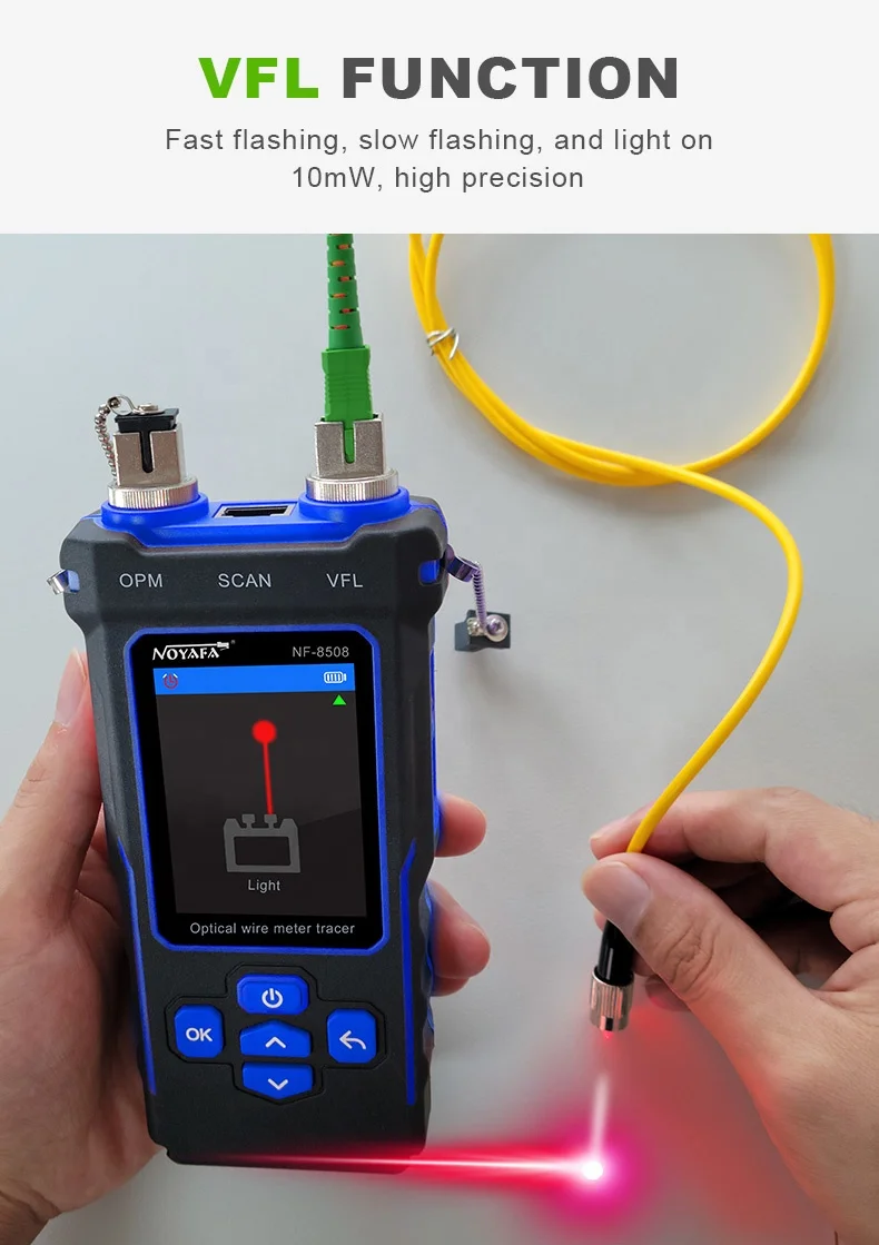Оптический измеритель мощности NOYAFA тестер оптоволоконного и сетевого кабеля Rj45 OPM VFL PoE кабельный