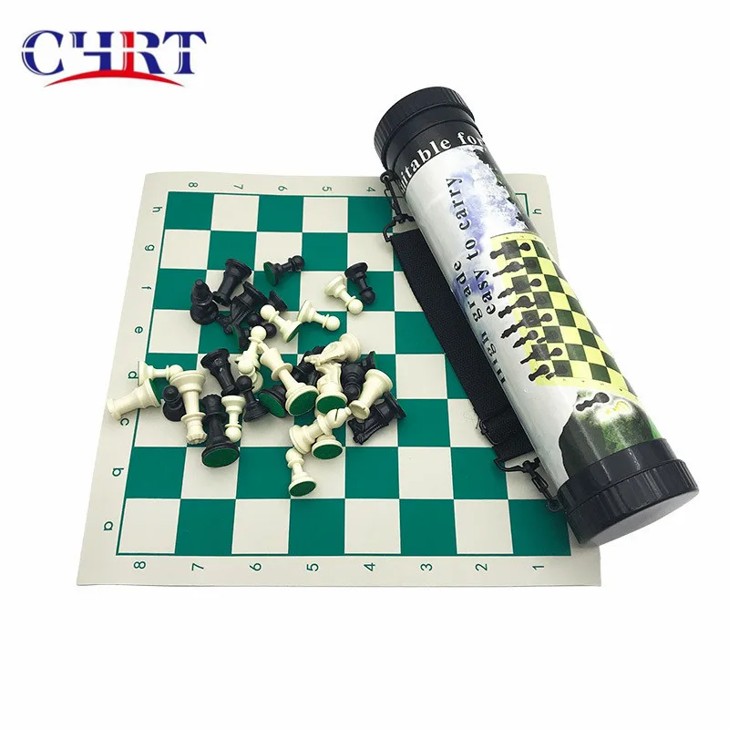 Набор пластиковых шахматных фигур CHRT Travel Tournament зеленый рулон