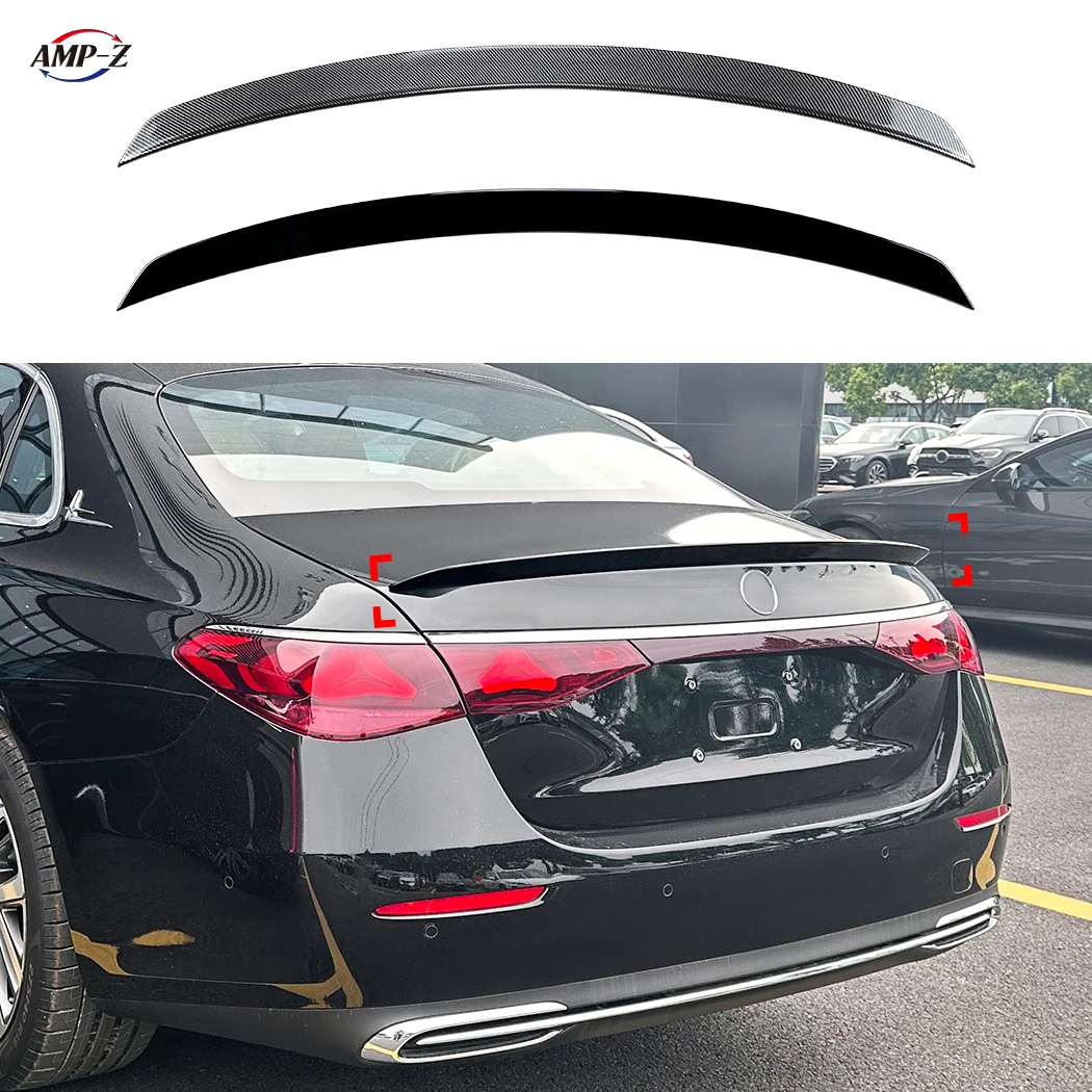W214 спойлер из углеродного волокна материала ABS задний для Mercedes Benz E класса 2024 + E260 E300 E53 E63 AMG