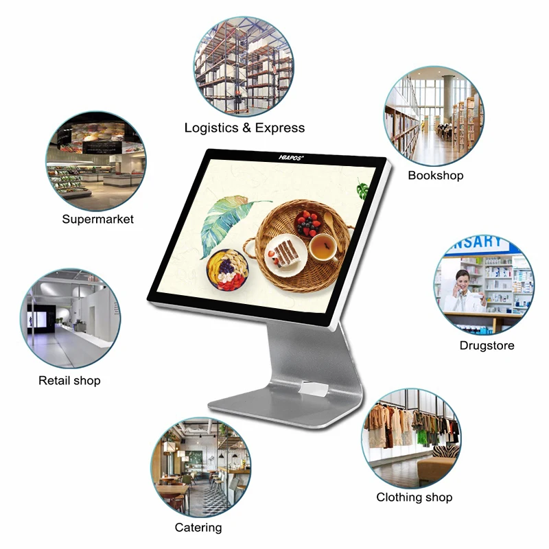 15.6 inch Point of sales System Win10 Pos Tablet All In One Touch Screen Restaurant Supermarket with J1900 CPU