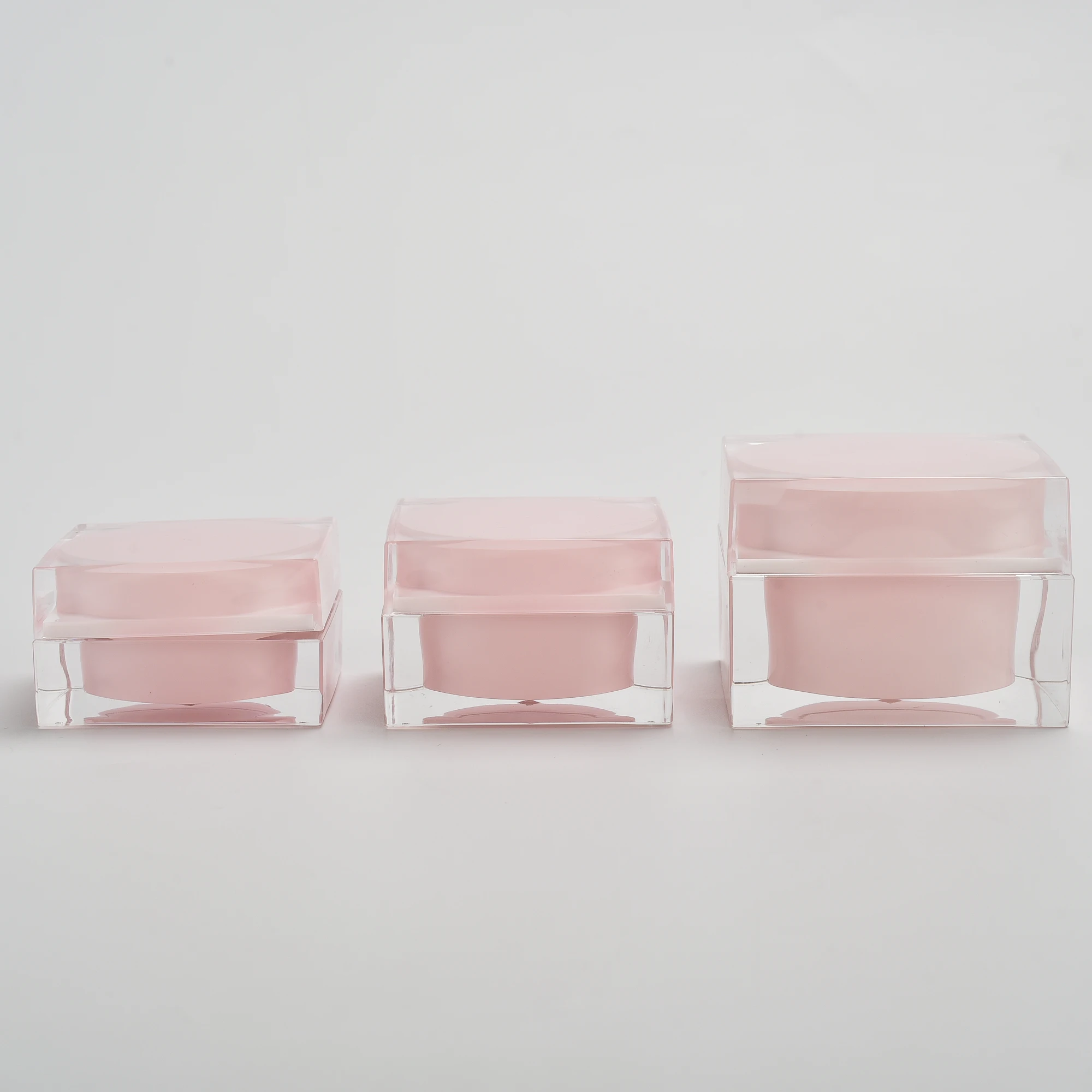 UU package 15g 30g 50g Cosmetic square shape amber black acrylic jar container / Elegant empty cream jars with black lid