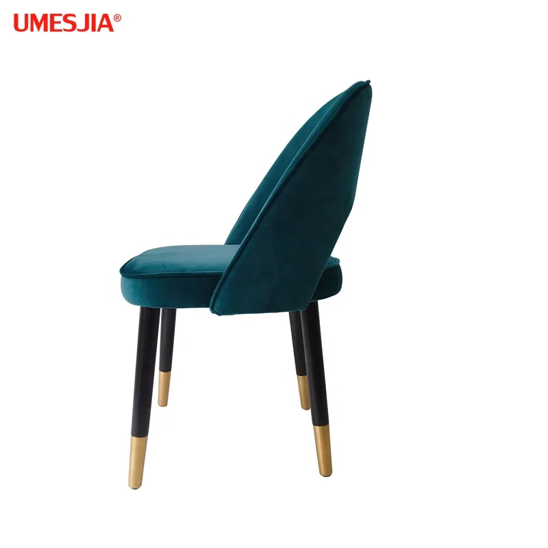 Italy Luxury Dining Chair Velvet  wooden legs Brass feet end Modern Restaurant Furniture coffee chair COLETTE Chair