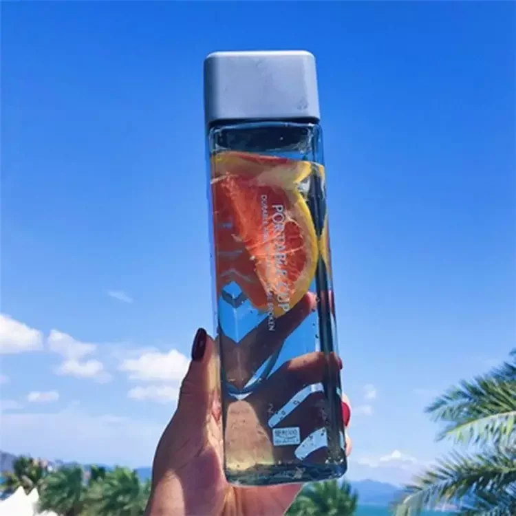500ml Transparent Portable Kids Water Bottle Travel Plastic Clear Water Bottle With Lanyard