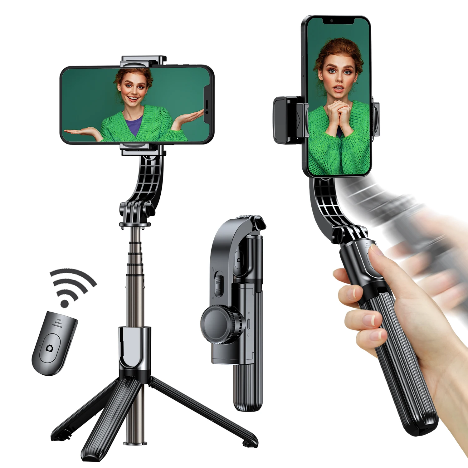 Gimbal Stabilizer with Selfie Stick for iPhonePortable Handheld Gimble with Tripod & Remote