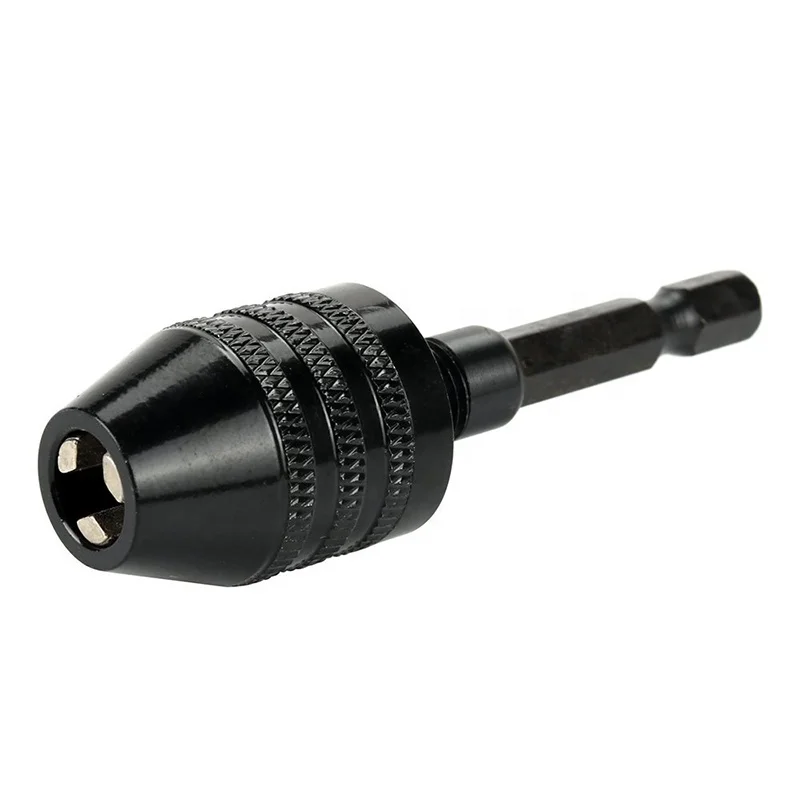 Mini Keyless Drill Chuck 1/4in Hex Shank Converter Adapter For Electric Grinder