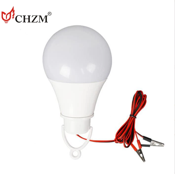 LED plastic-clad aluminum A bubble E27 screw DC12V bulb lamp night market stall with wire clip low-voltage bulb