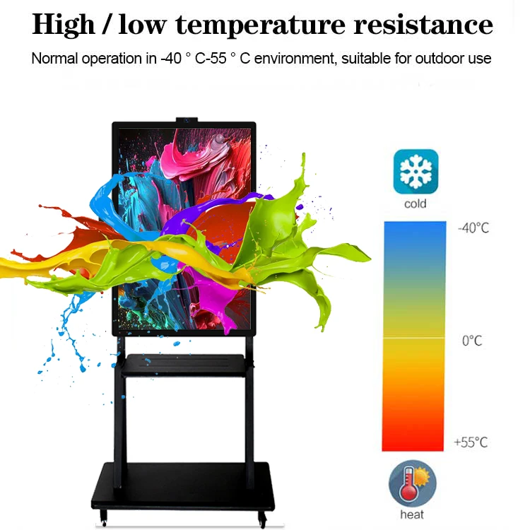 Free CMS high brightness automatically adjust clearly visible in sunlight Semi Outdoor LCD advertising displays
