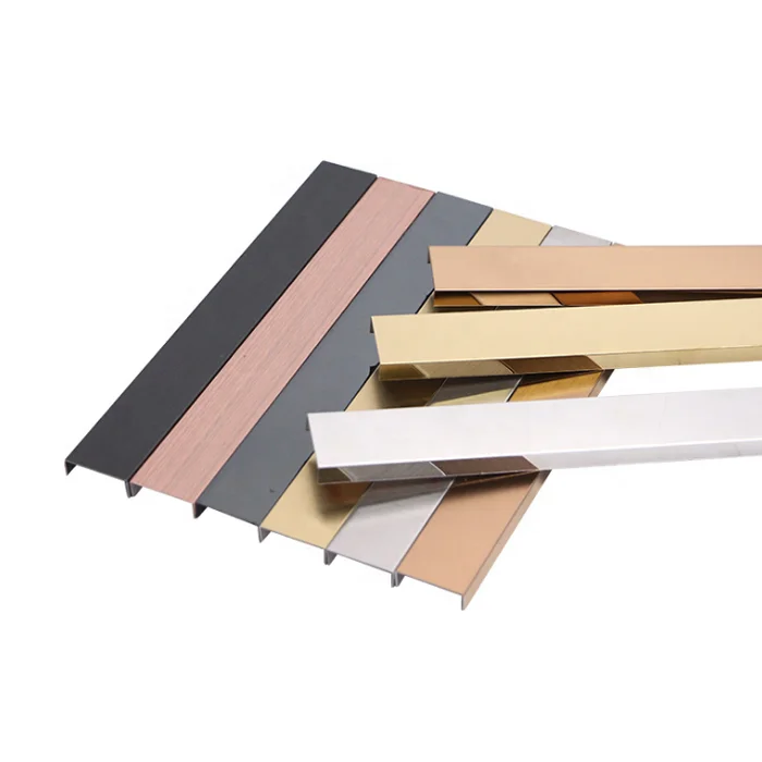 
YDX 304 grade gold black titanium tile trim stainless steel flat strips for flooring 