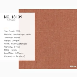 #18139 # PP Olefin наружная ткань водонепроницаемая UV50 + для сада патио подушка тент зонт раствор окрашенный