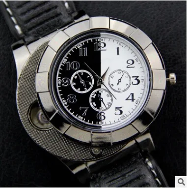 Best Selling New Electronics for Gift Men Quartz Wristwatch Lighter Portable Rechargeable Windproof Electric Cigarette Lighter
