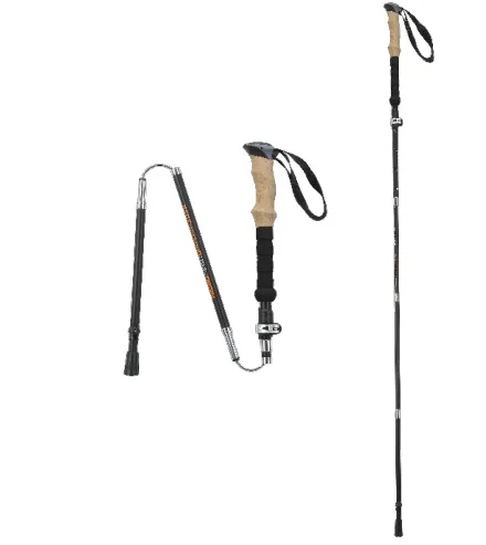 Folding 5 Sections CollapsibleTrekking Hiking Poles Folding Trail Cane Adjustable Lightweight Aluminum Walking Sticks For Senior