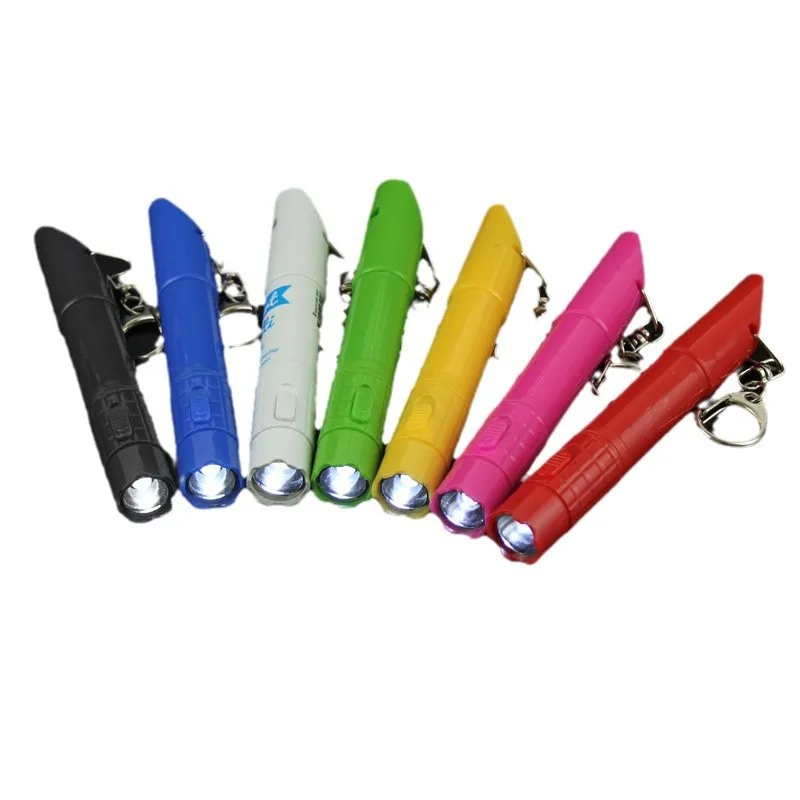 Wholesale Custom Outdoor Portable Mini LED Flashlight Whistle High Quality Promotional Survival Whistle Torch Pen with Keychain