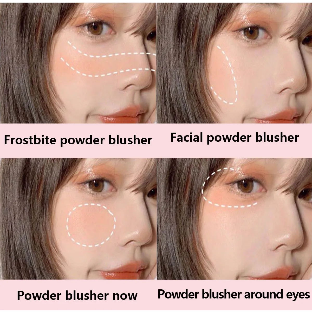 Explosive three-color blush palette matte blush contour three-dimensional eyeshadow easy to carry face makeup