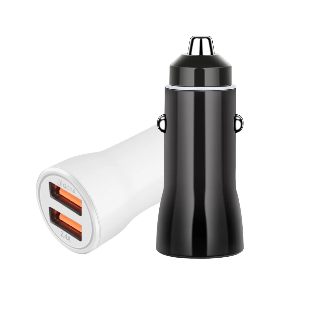 universal car charger 2 usb 12v 24v qc30 3.1a 2.4a car usb fast charger