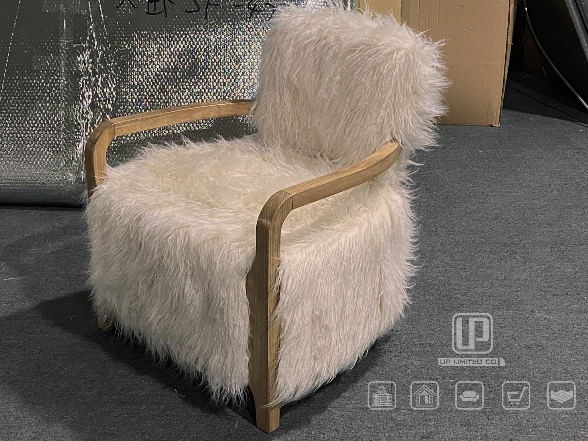 High end Modern Single Lounge Chair Italian Designer Brand Living Room Antique Fur Lounge Chair