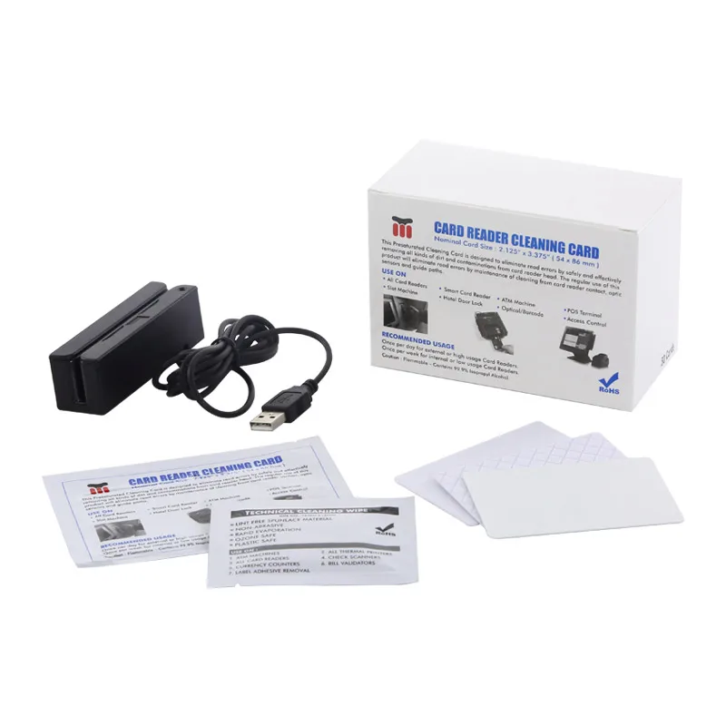 Wholesale Price Pre-saturated Both Sides CR80 Diamond Flocked ATM/POS Cleaning Card with Alcohol Free Cleaner