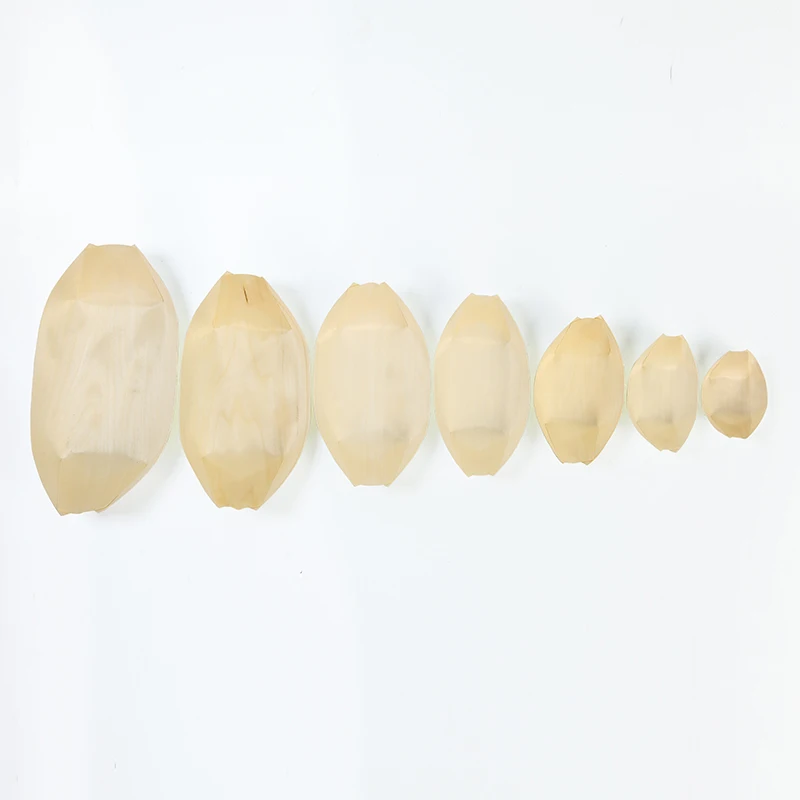 EVEN Sushi Disposable Wooden Boat Plates Fast Food Tray With Different Size