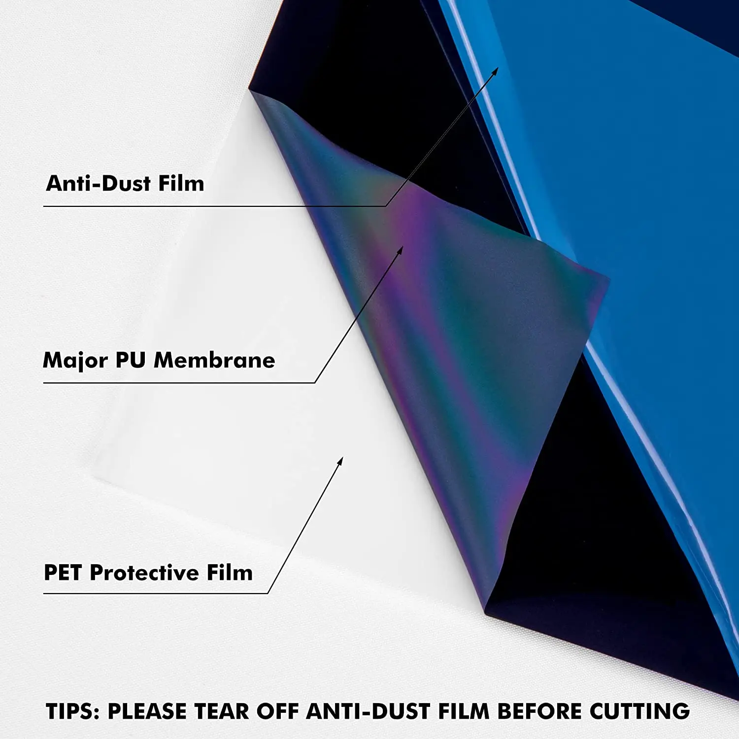 HTV Hot Transfer Pressure Heat Press T-shirt Clothing Textiles Cotton Fabric Reflective Rainbow Heat Transfer Vinyl For T-shirt