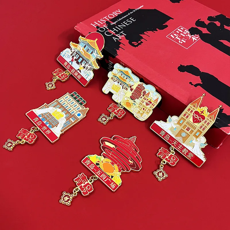 City Fridge Magnet custom Colorful Magnetic Refrigerator Sticker with Pendant