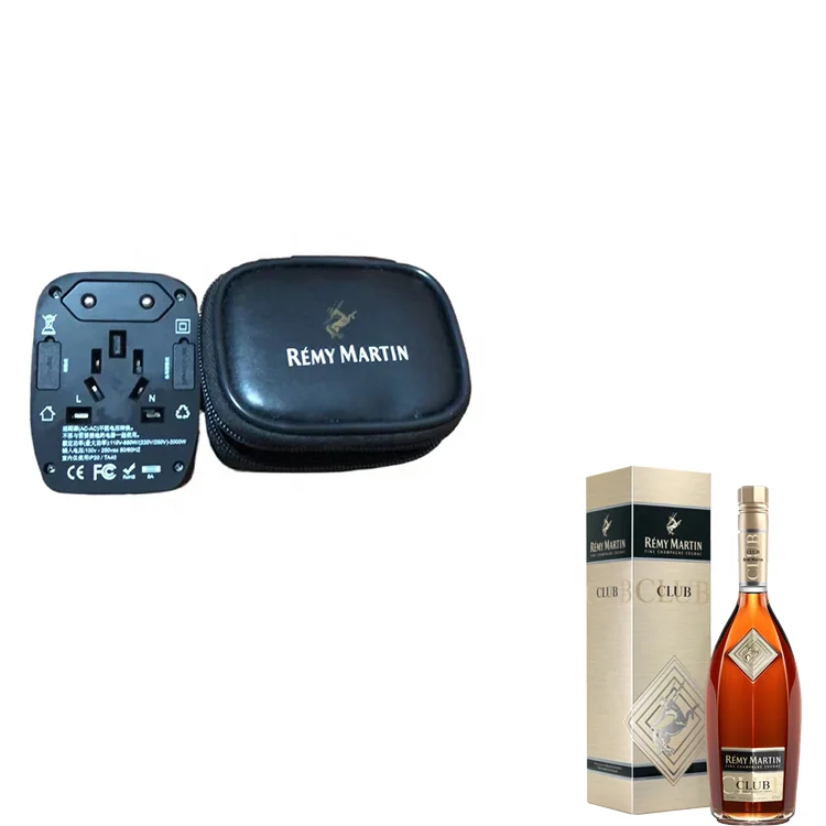 Custom logo Lightweight pu Portable zipper travel Gifts USB power converter Storage Bag for france famous brand promotion