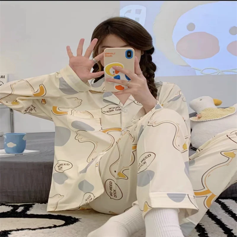 Wholesale new style autumn and winter Korean  cotton plus size long-sleeved ladies pajamas and home wear