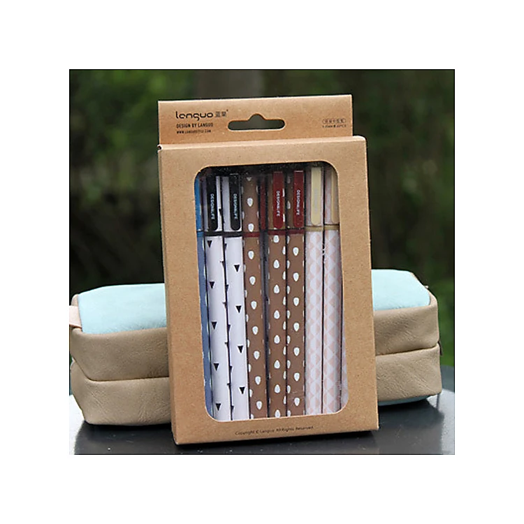 
 Пользовательские китайские товары по низкой цене, крафт-бумага, цветная печать, окно, ПВХ пленка, карандаш, крафт-бумага, упаковочная коробка  