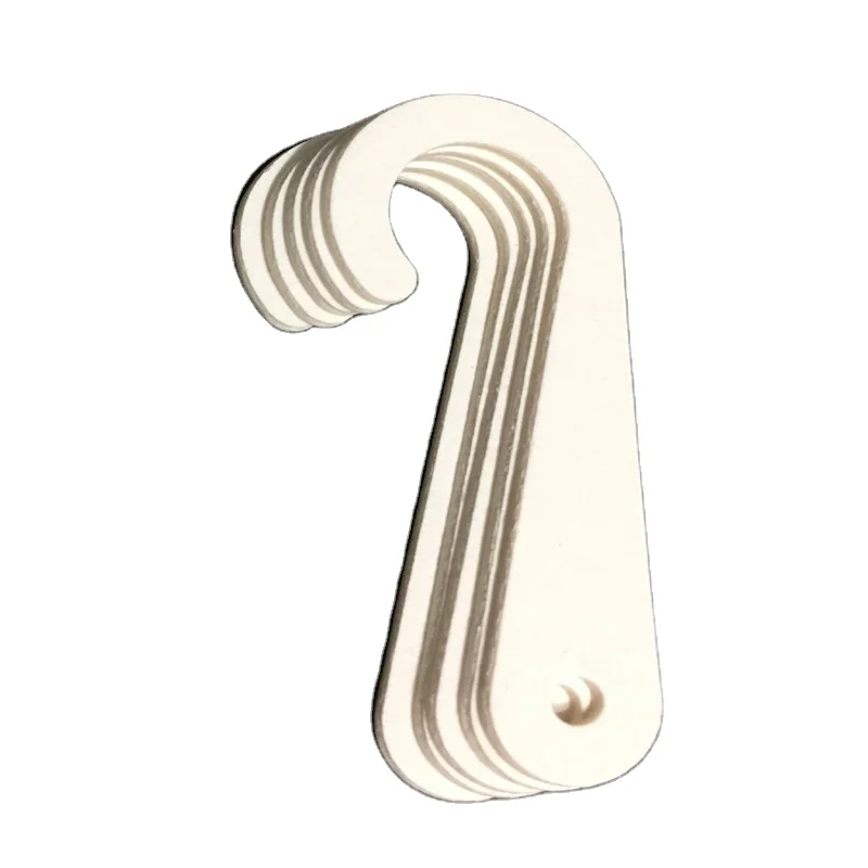 white Eco-friendly Recycled Kraft paper cardboard J Hooks hanger for Sock Hat Underwear Hanging